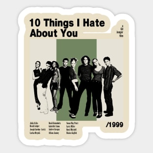 10 Things Retro Poster Sticker